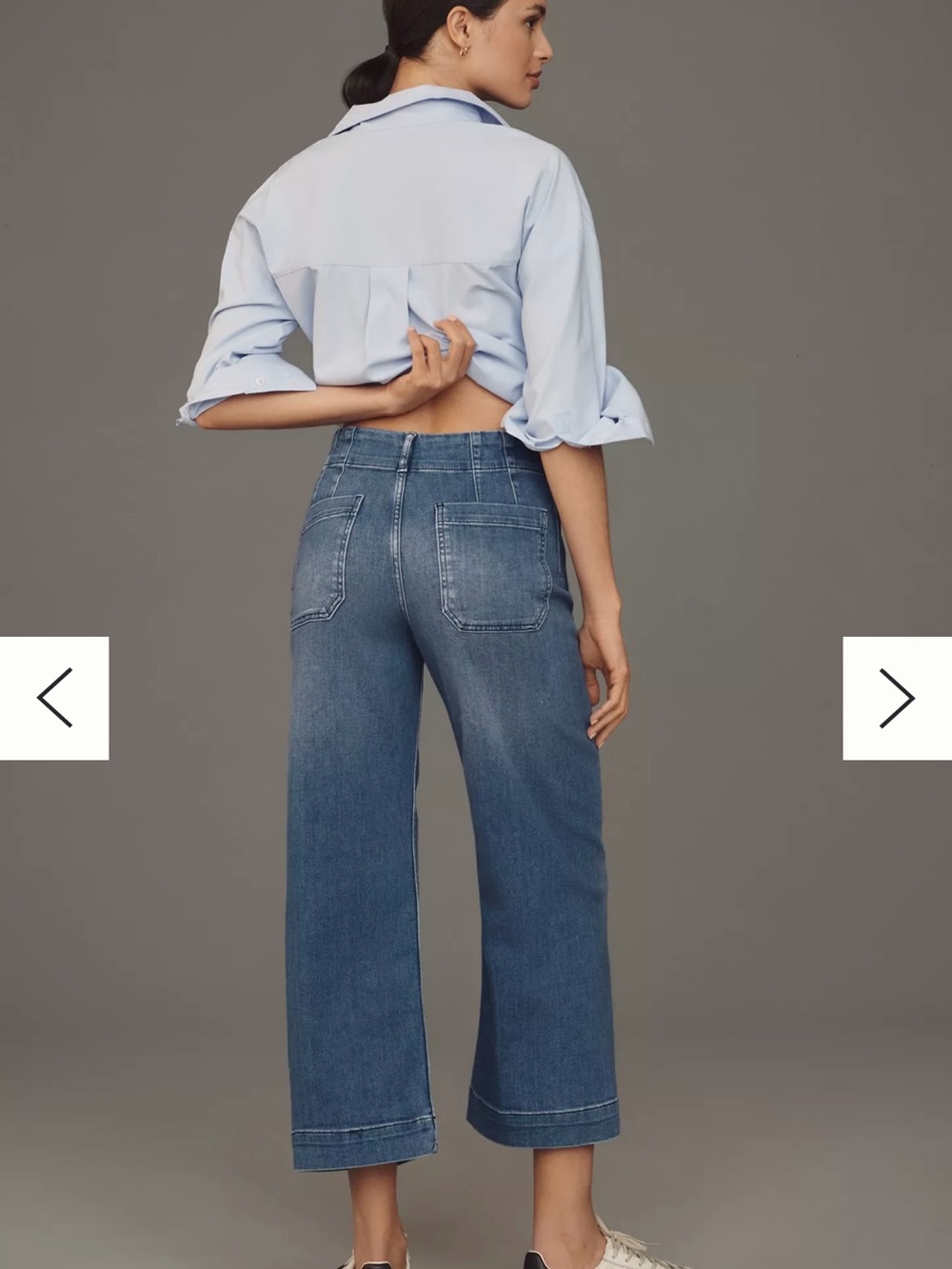 Anthropologie Colette Crop High-Rise Wide-Leg Jeans by Maeve - Picture 3 of 7